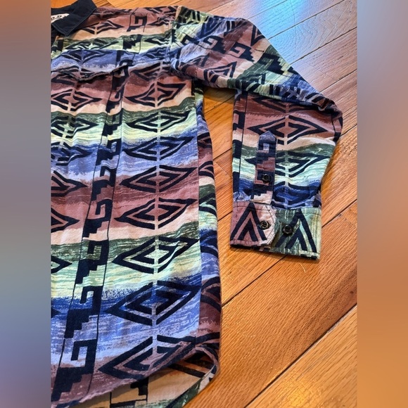 Rodeo Active Shirt Men’s Size L Aztec Retro Rodeo Ranch Western Vintage Cotton - Picture 2 of 12